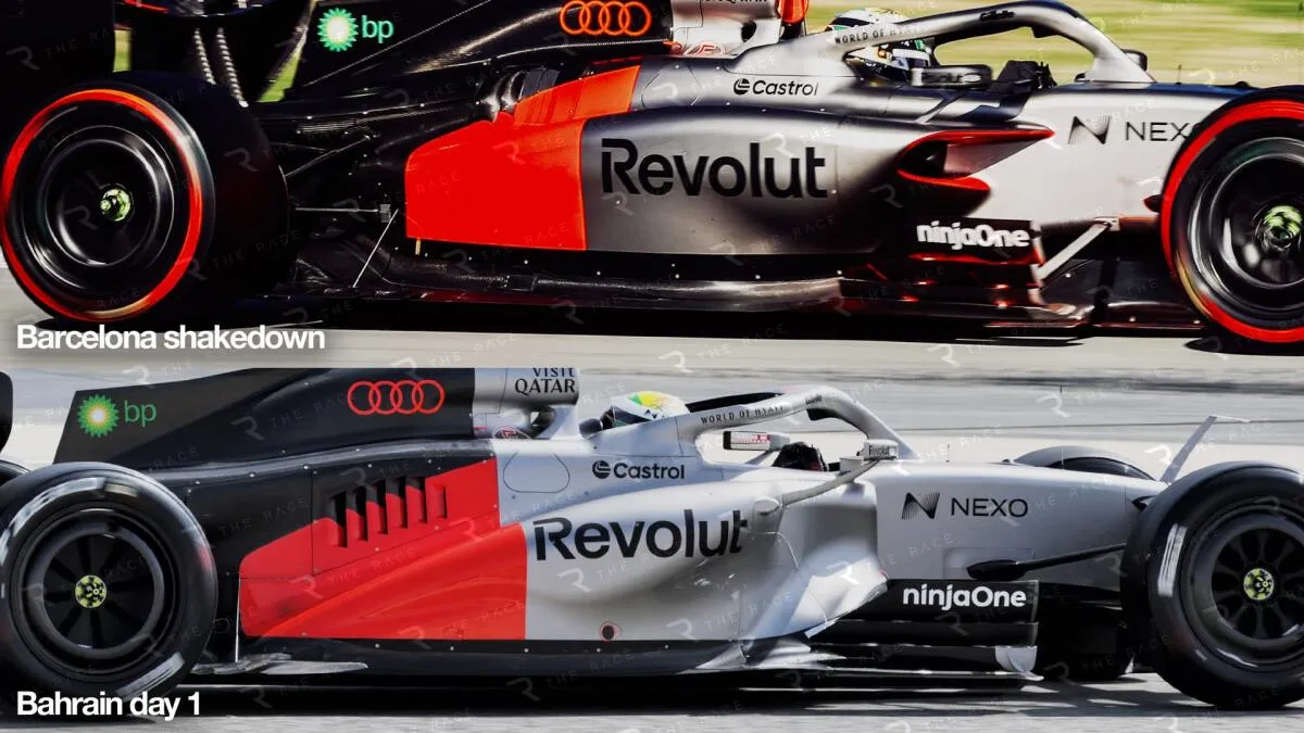 Audi prend une approche radicale avec ses sidepods 2026 au test de Bahreïn - Article F1 sur PitStopInsight