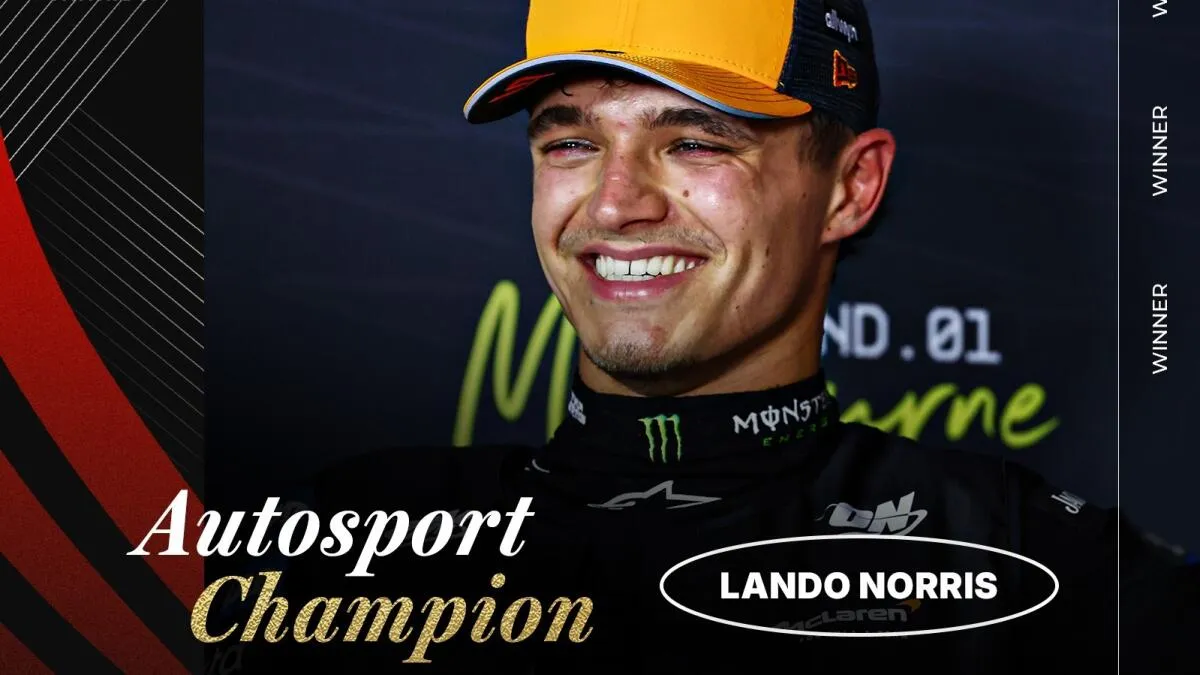 Lando Norris, champion inaugural Autosport aux awards 2026 - Article F1 sur PitStopInsight